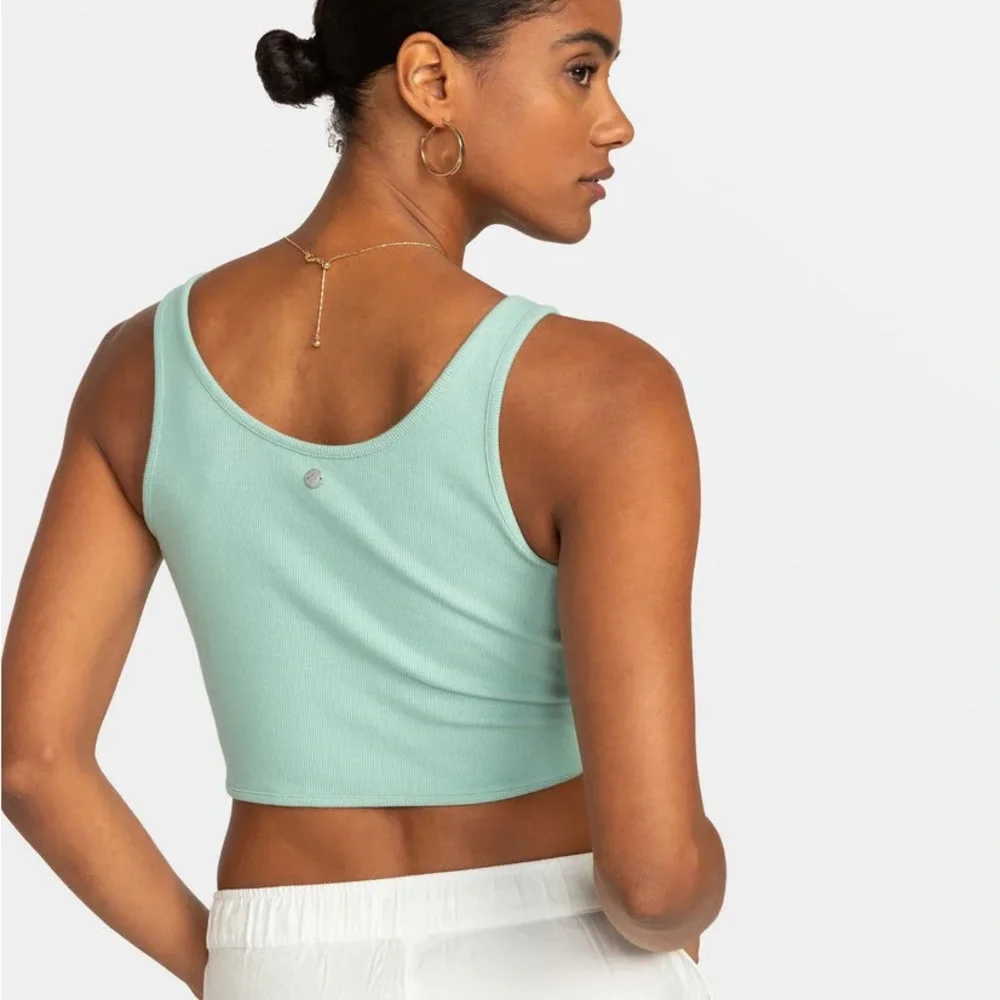 Roxy Riviera Blue Ribbed workout Top NWT - Picture 7 of 8